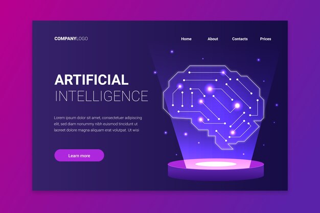 Plantilla de inteligencia artificial de página de aterrizaje