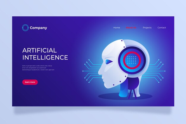 Plantilla de inteligencia artificial de página de aterrizaje