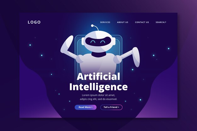 Plantilla de inteligencia artificial de página de aterrizaje