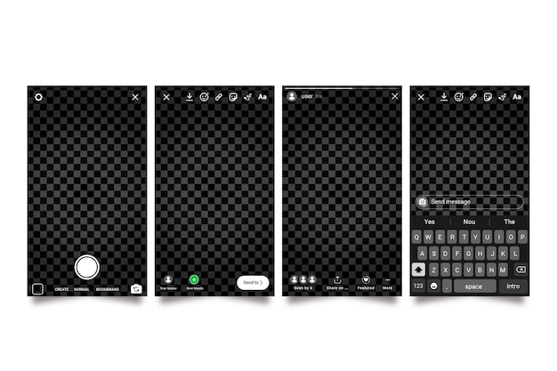Plantilla de interfaz de historias de instagram