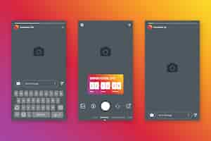 Vector gratuito plantilla de interfaz de historias de instagram
