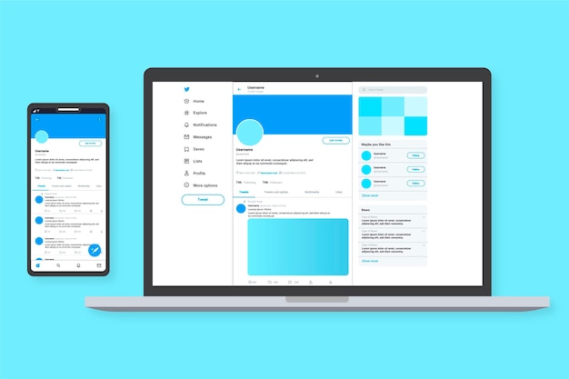 Vector gratuito plantilla de interfaz de twitter