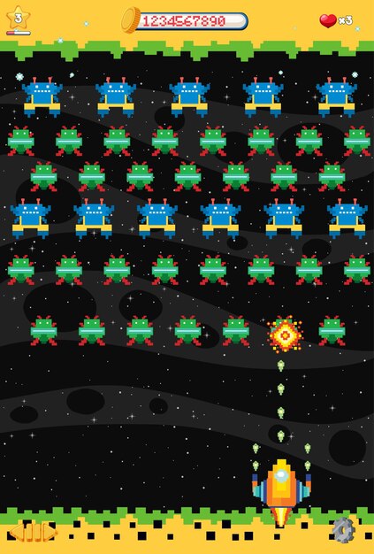 Plantilla de interfaz de usuario de juego espacial