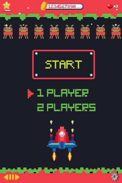 Plantilla de interfaz de usuario de juego espacial