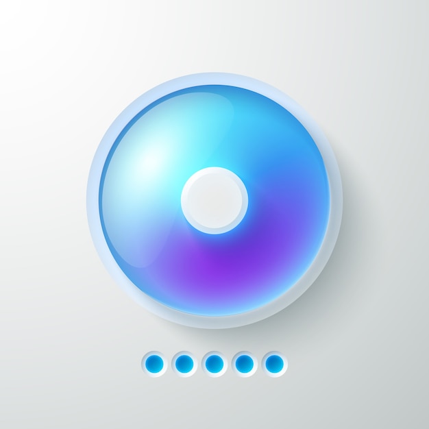 Plantilla de interfaz web abstracta empresarial con botón de luz azul