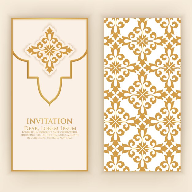 plantilla de invitación de adorno dorado