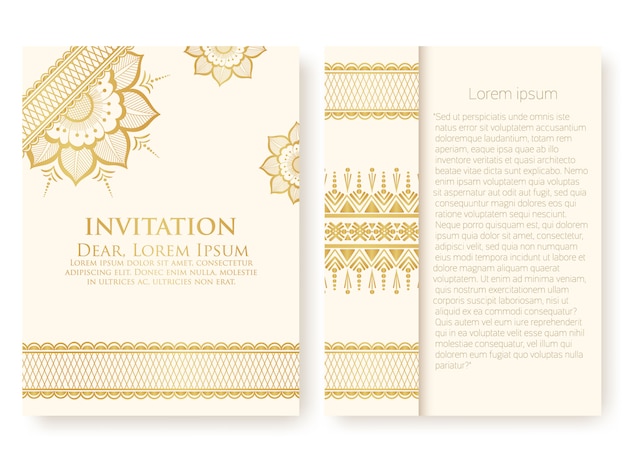 plantilla de invitación con adornos abstractos