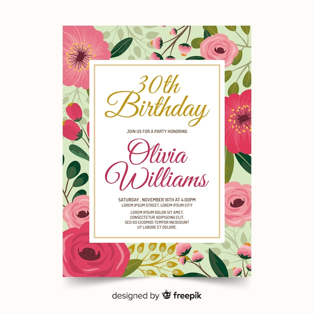 Plantilla de invitación artística de tarjeta de cumpleaños