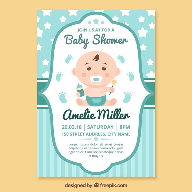 Plantilla de invitación a baby shower