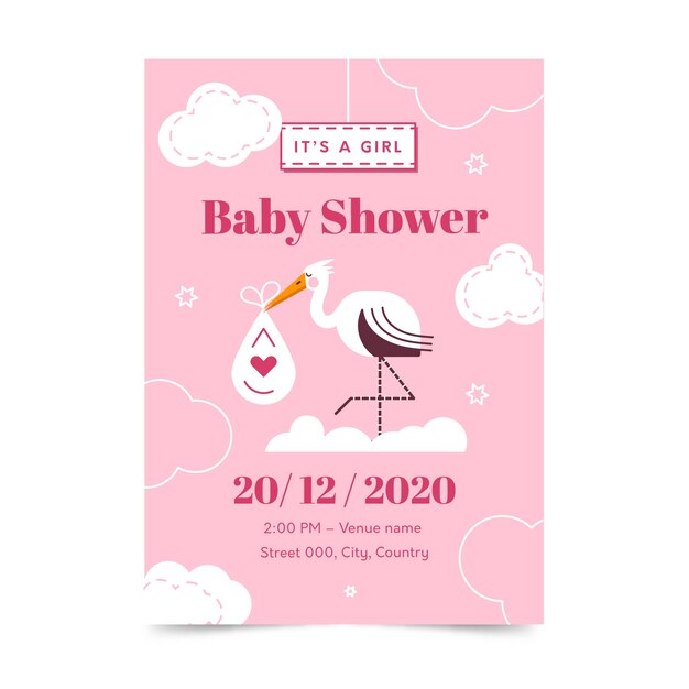 Plantilla de invitación de baby shower
