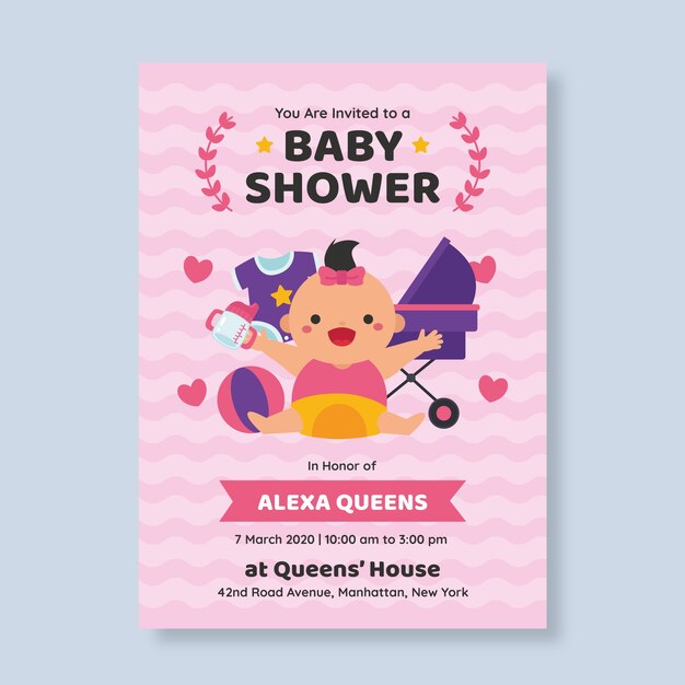Plantilla de invitación de baby shower