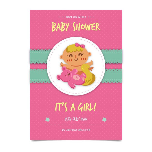 Plantilla de invitación de baby shower