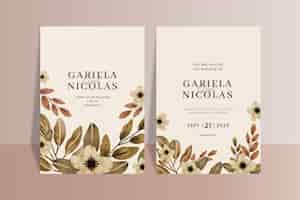 Vector gratuito plantilla de invitación de boda boho dibujada a mano