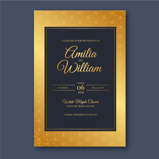 Plantilla de invitación de boda degradada