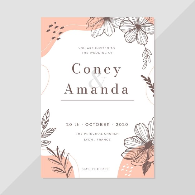 Plantilla de invitación de boda con foto