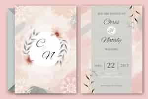 Vector gratuito plantilla de invitación de boda de invierno en acuarela