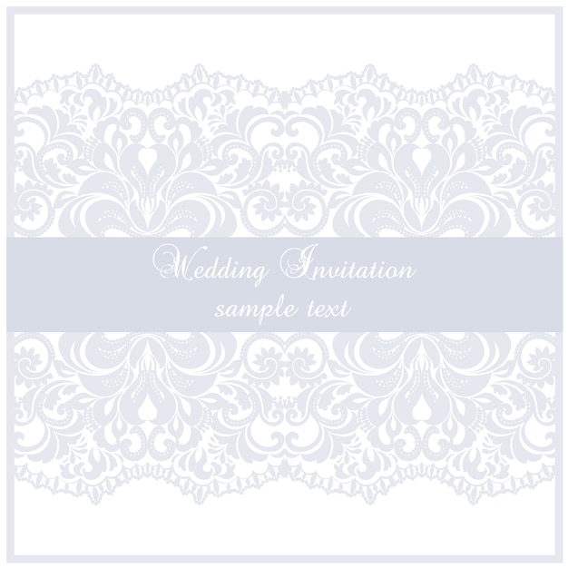 Plantilla invitación de boda con lazo