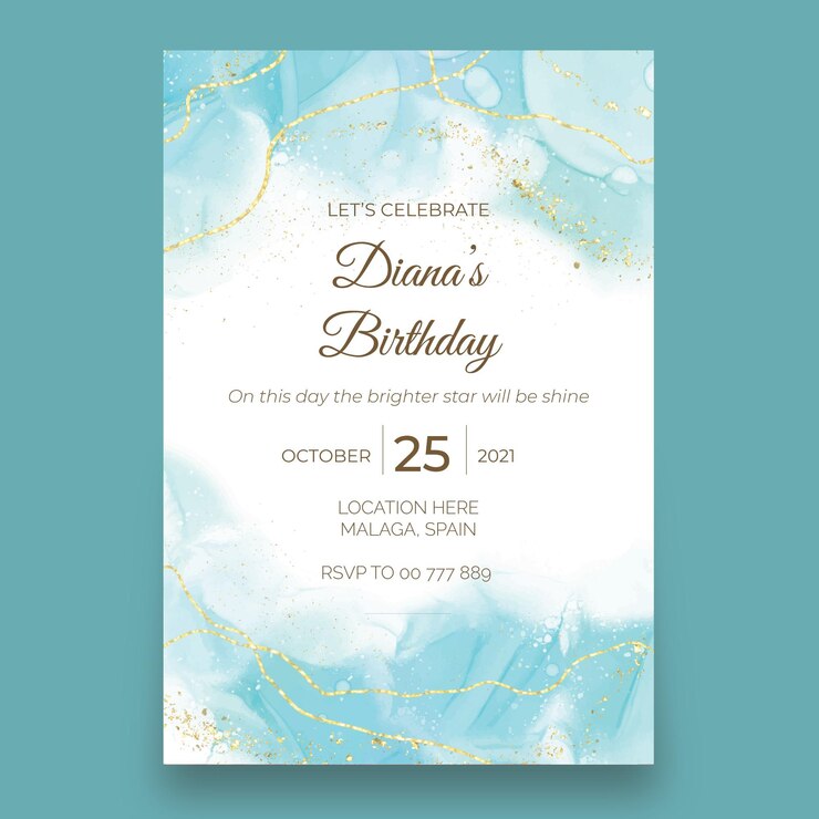 Vector gratuito plantilla de invitación de boda con tinta de alcohol acuarela