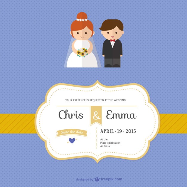 Plantilla de invitación de boda