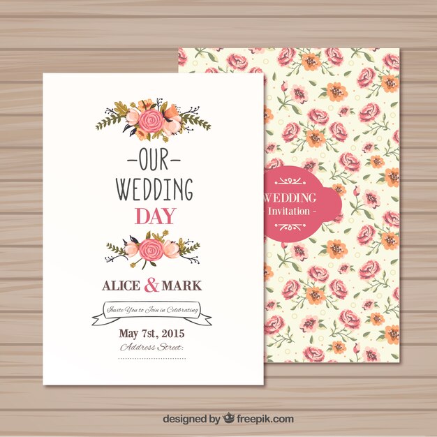 Plantilla de invitación de boda