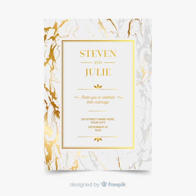 Plantilla de invitación de boda