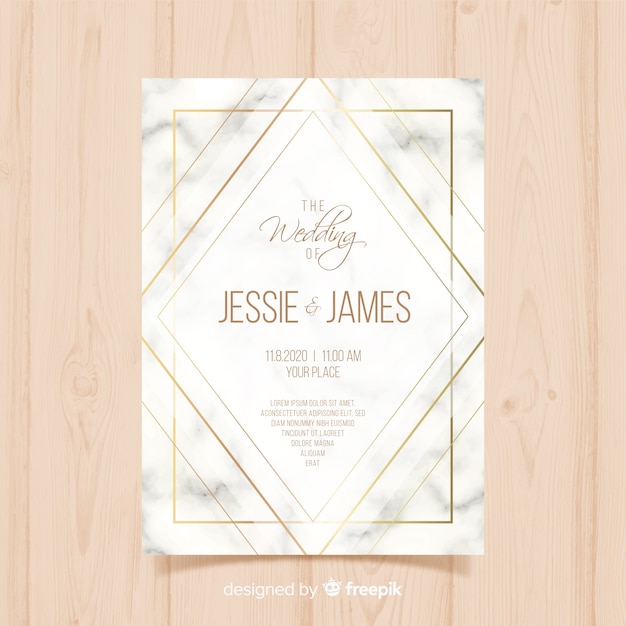 Plantilla de invitación de boda