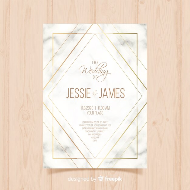 Plantilla de invitación de boda