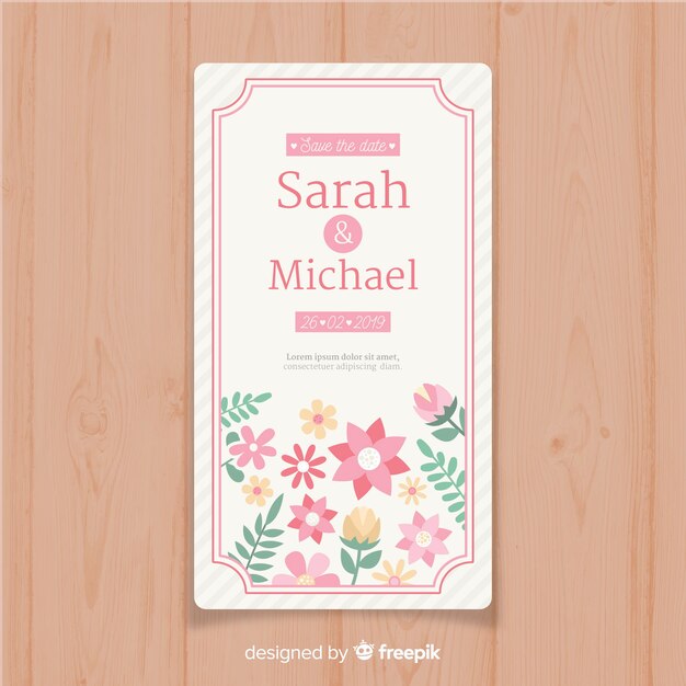 Plantilla de invitación de boda