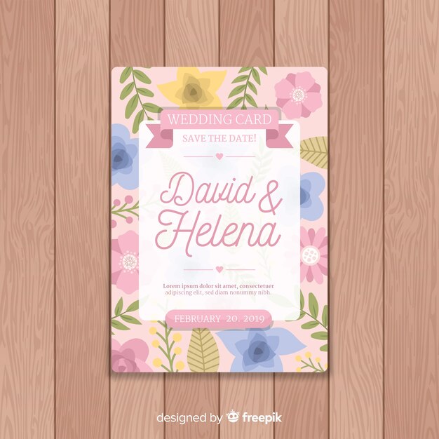 Plantilla de invitación de boda