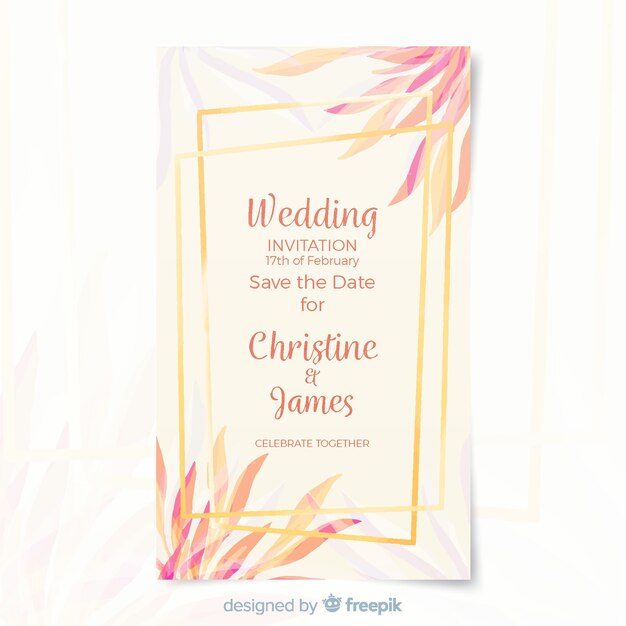 Plantilla de invitación de boda