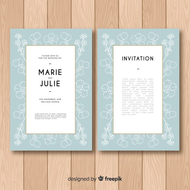 Plantilla de invitación de boda