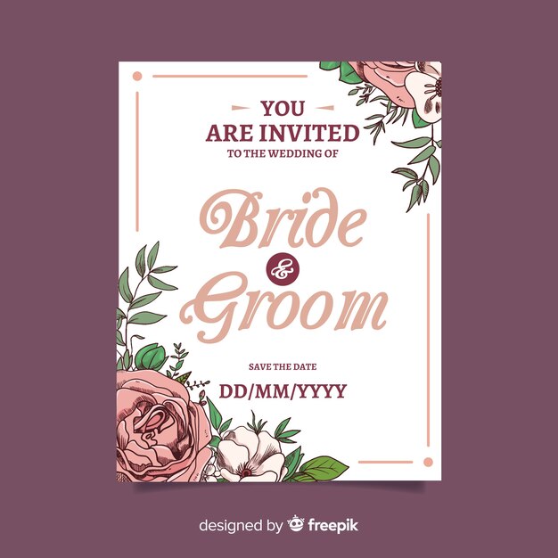 Plantilla de invitación de boda