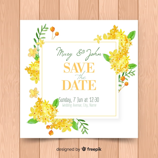 Plantilla de invitación de boda