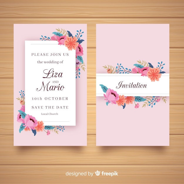 Plantilla de invitación de boda