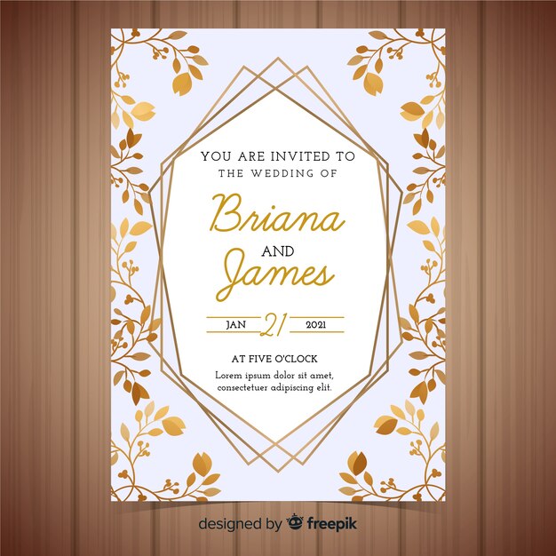 Plantilla de invitación de boda