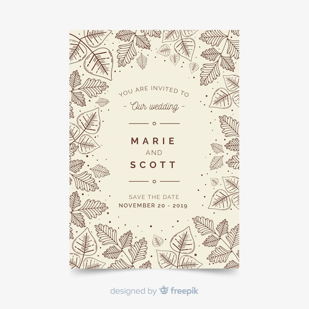 Plantilla de invitación de boda