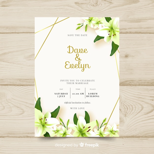 Plantilla de invitación de boda