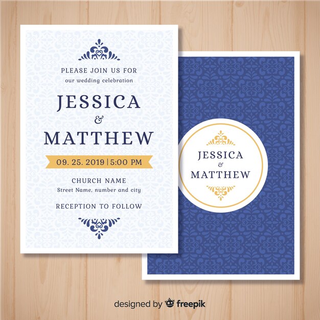 Plantilla de invitación de boda