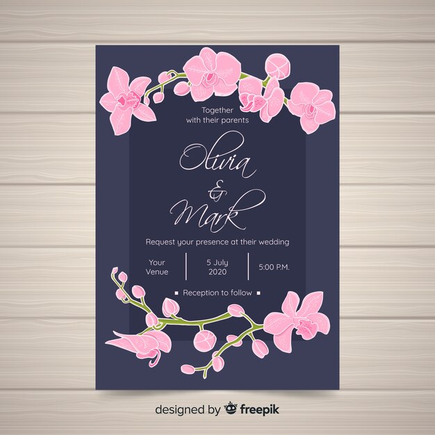 Plantilla de invitación de boda