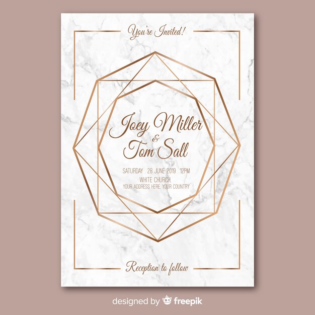 Plantilla de invitación de boda