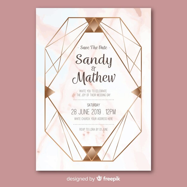 Plantilla de invitación de boda