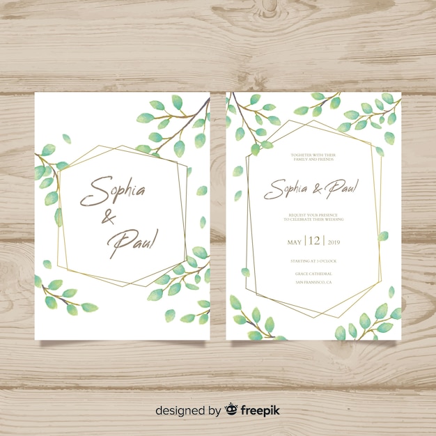 Plantilla de invitación de boda