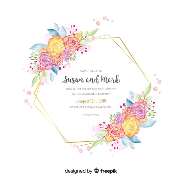 Plantilla de invitación de boda