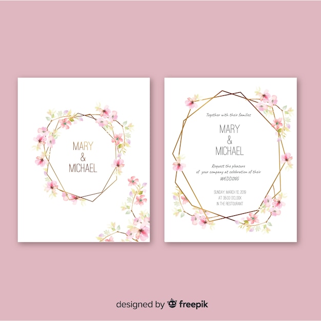 Plantilla de invitación de boda