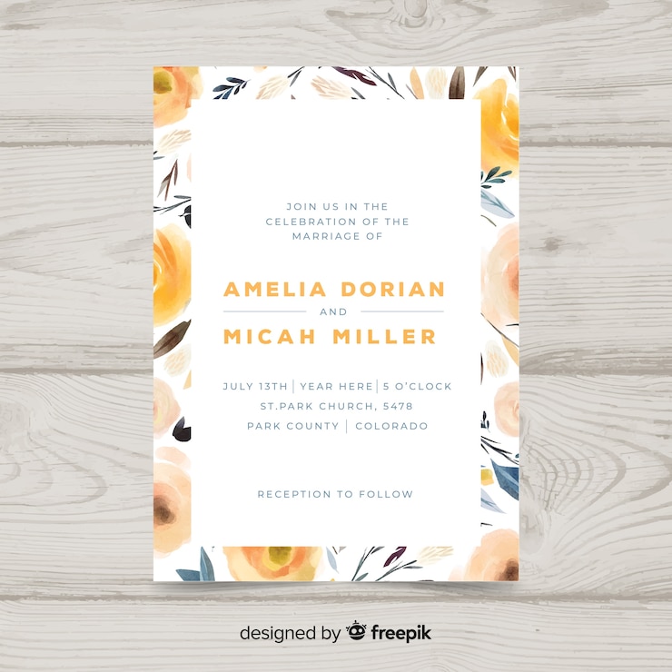 Vector gratuito plantilla de invitación de boda