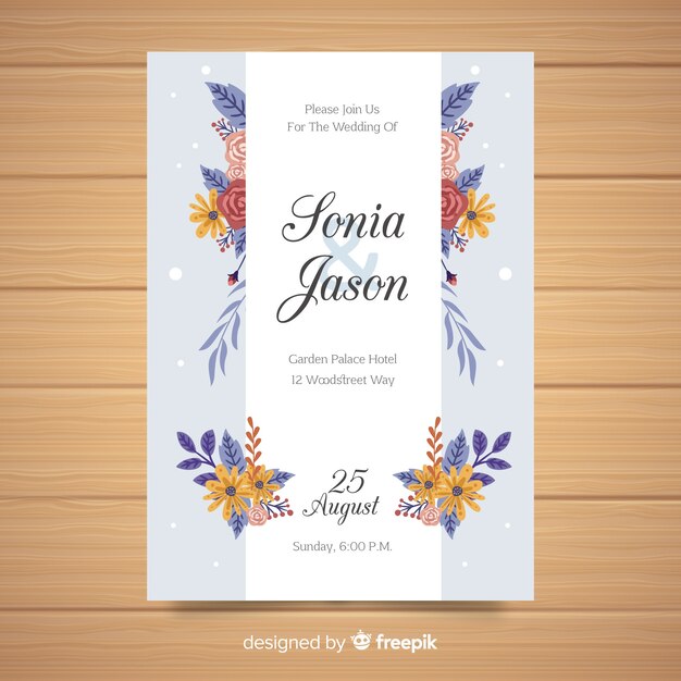 Plantilla de invitación de boda