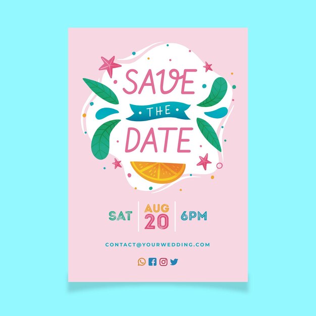 Plantilla de invitación de boda