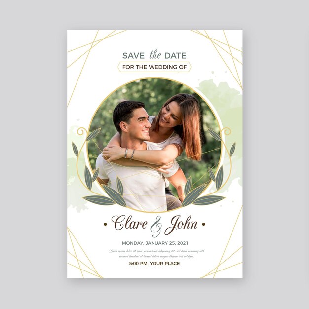 Plantilla de invitación de boda