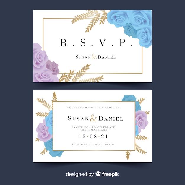 Plantilla de invitación de boda