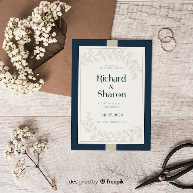 Plantilla de invitación de boda